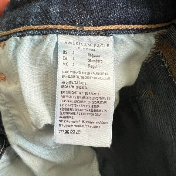 American Eagle Mid Rise Jegging Skinny Jean Women's 4 Dark Wash Stretch Denim - Picture 7 of 7